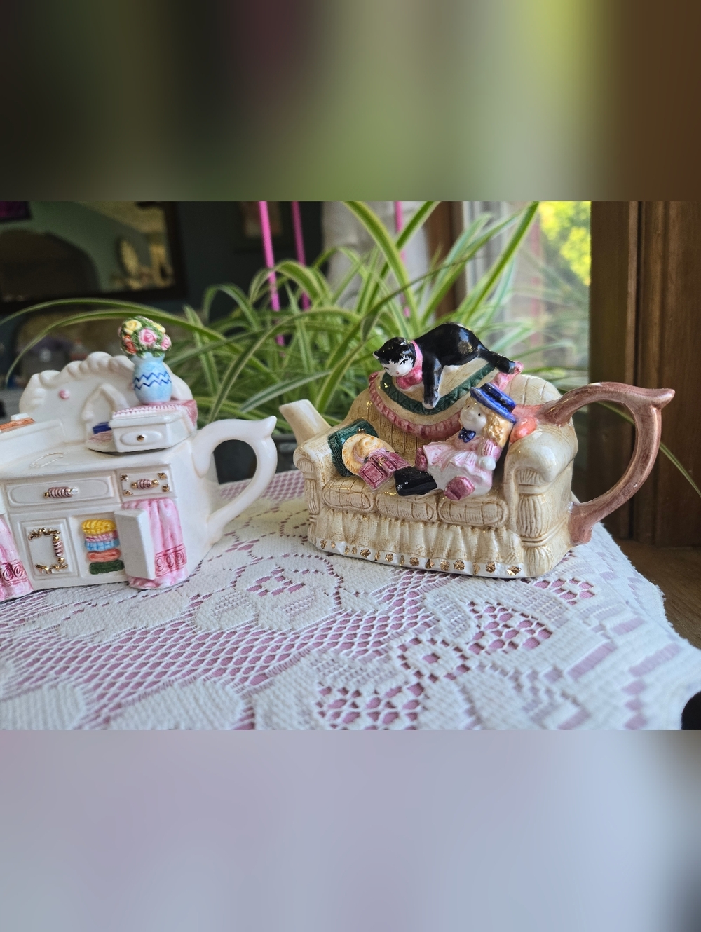 Vintage 1995 Cardinal Inc. Novelty Teapot Set - Sofa & Vanity - Philippines 🩷🩷 - Picture 4 of 14
